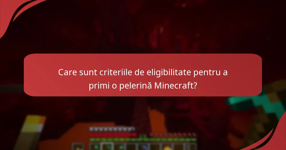 Care sunt criteriile de eligibilitate pentru a primi o pelerină Minecraft?
