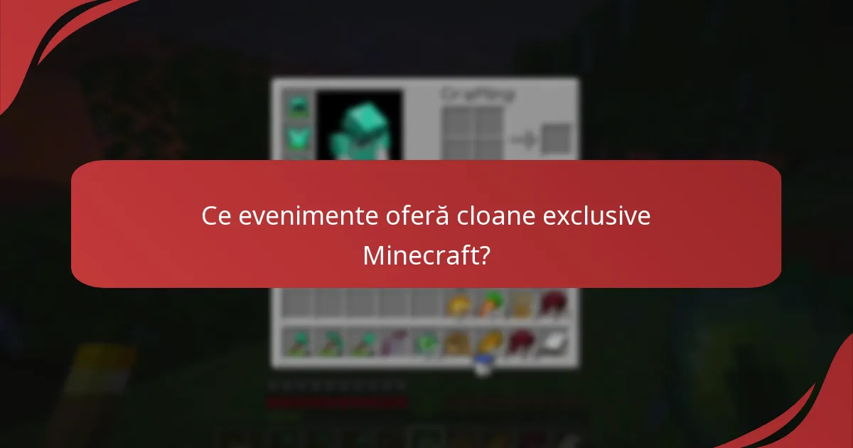 Ce evenimente oferă cloane exclusive Minecraft?